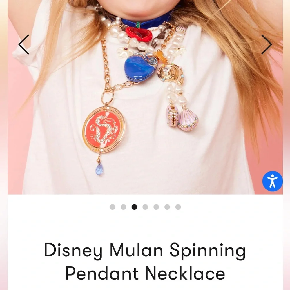 NEW Disney Mulan Spinning Pendant Necklace